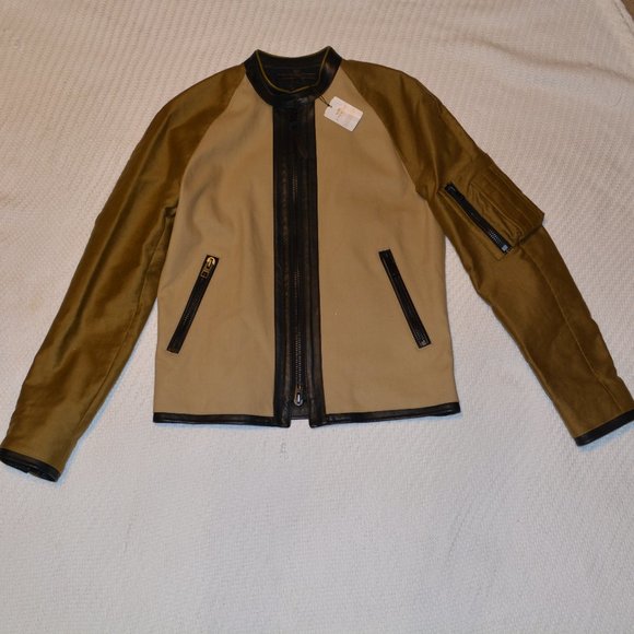 Coach Men's Mixed Fabric Racer Jacket - Picture 1 of 4